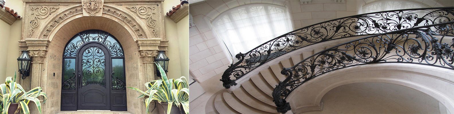 Iron stair handrail